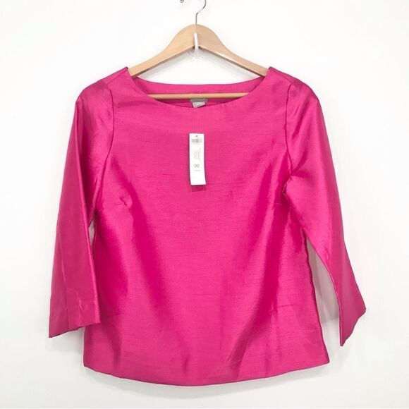 Chico’s Vibrant Pink Classic Boat Neck Pullover Top in Summerberry NEW - Picture 5 of 16